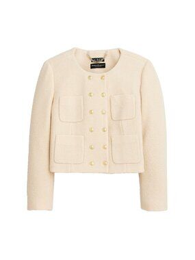 NWT J.Crew Double-breasted Lady Jacket in Dusty Ivory Italian Boiled Wool 4